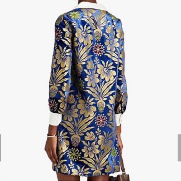 Tory Burch Navy and Gold Floral dress - Picture 8 of 10